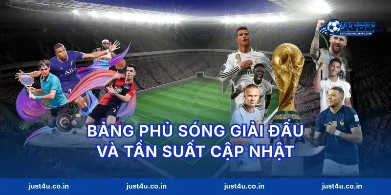 Bảng phủ sóng giải đấu và tần suất cập nhật