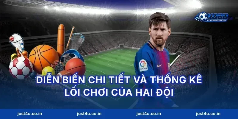 Diễn biến chi tiết và thống kê lối chơi của hai đội